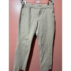 Old Navy Womens Pants 16 Beige High Rise Pixie Skinny Pockets Casual Bottoms
